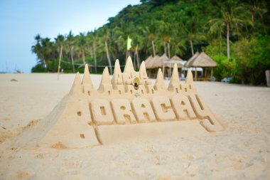 boracay üzerinde kum kale