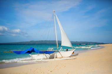 Yelkenli puka beach, boracay, Filipinler