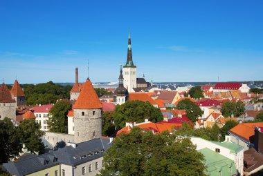 eski Tallinn şehir manzaralı görünüm