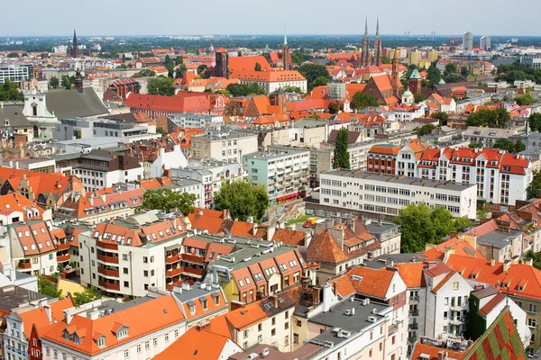 Letecký pohled na centrální wroclaw — Stock fotografie