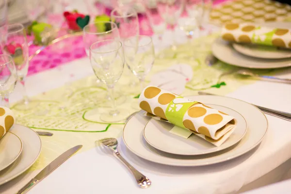 Conjunto de mesa para uma festa de evento ou casamento — Fotografia de Stock