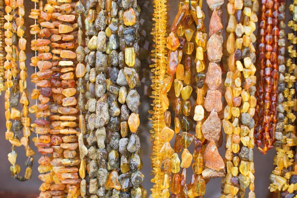 Beautiful amber necklaces — Stock Photo, Image