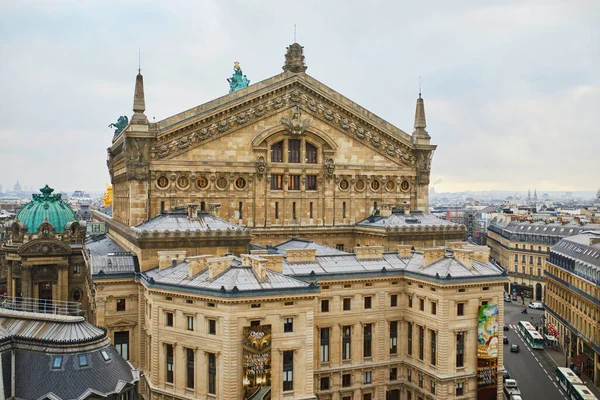 Hermoso Horizonte Parisino Con Opera Garnier Día Invierno Lugares Interés — Foto de Stock