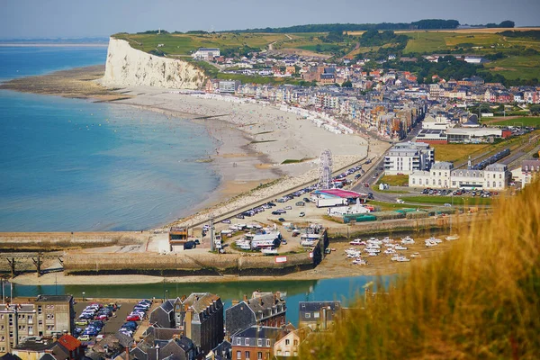 Aerial Scenic View Treport Mers Les Bains Small Fishing Villages — Stock Photo, Image