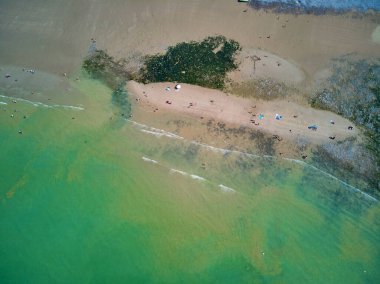 Mers-les-Bains, Somme, Hauts-de-France Normandiya Bölümü yakınlarındaki beyaz tebeşir kayalıklarının manzaralı manzarası