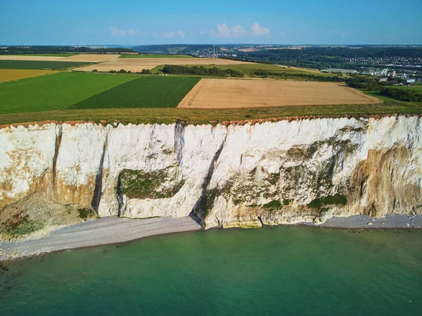 Festői Panoráma Fehér Kréta Sziklák Közelében Mers Les Bains Somme — Stock Fotó