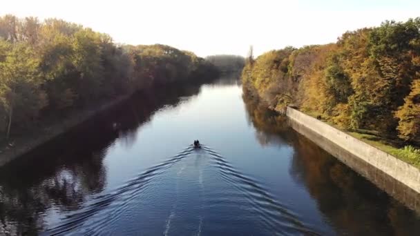 Belle Vue Aérienne Rivière Cher Dans Vallée Loire Par Une — Video