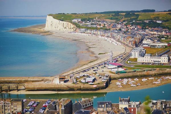 Aerial Scenic View Treport Mers Les Bains Small Fishing Villages — Stock Photo, Image