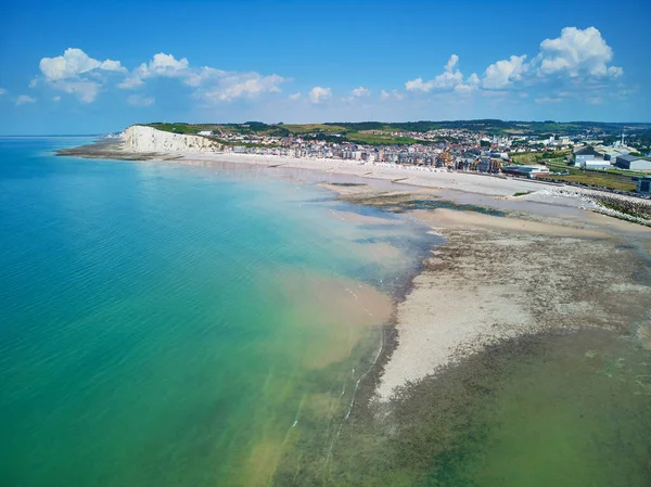 Festői Panoráma Fehér Kréta Sziklák Közelében Mers Les Bains Somme — Stock Fotó