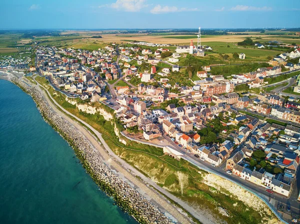 Festői Panoráma Fehér Kréta Sziklák Közelében Ault Somme Hauts France — Stock Fotó