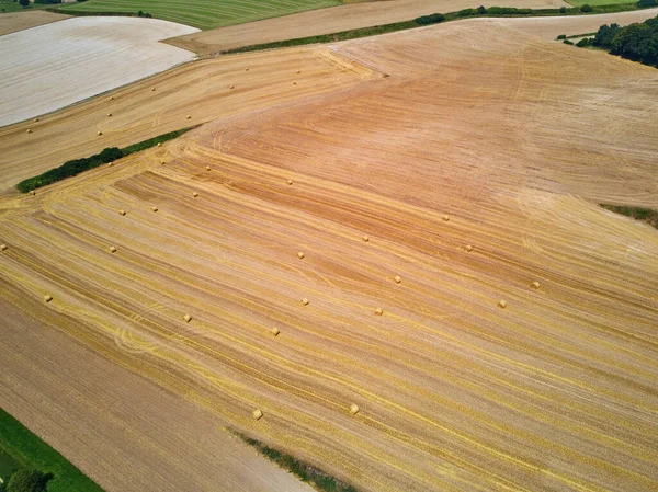 Vista Aérea Pastagens Terras Agrícolas Normandia França Bela Paisagem Francesa — Fotografia de Stock