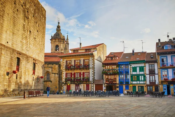 Vista Panorámica Hermosa Aldea Hondarribia Pueblo País Vasco España — Foto de Stock