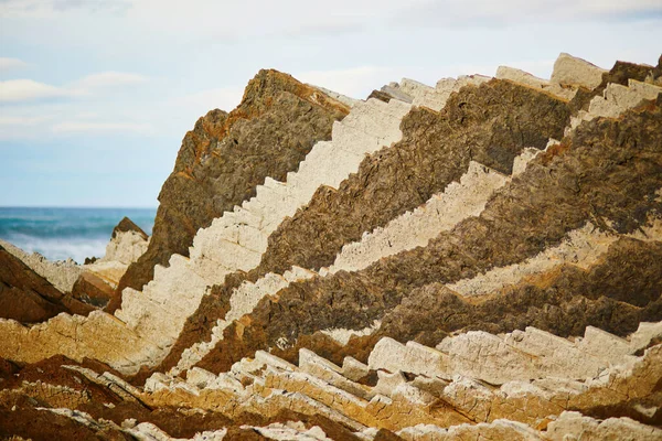 Berömda Flysch Zumaia Baskien Spanien Flysch Sekvens Sedimentära Berglager Som — Stockfoto