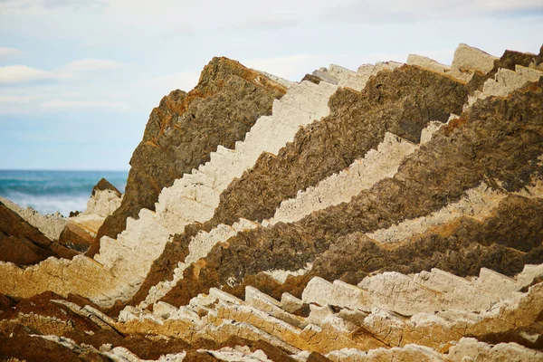 Famous Flysch Zumaia Basque Country Spain Flysch Sequence Sedimentary Rock — Stock Photo, Image