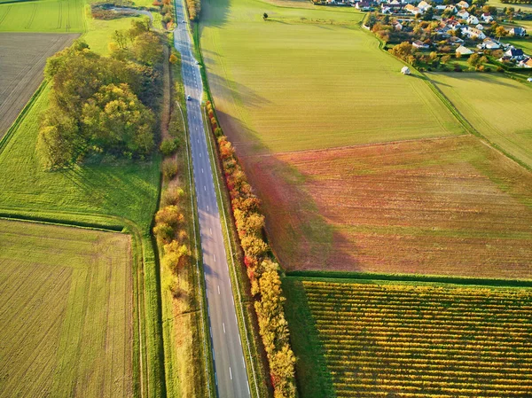 Aerial View Pastures Farmlands France Beautiful French Countryside Green Fields — 스톡 사진