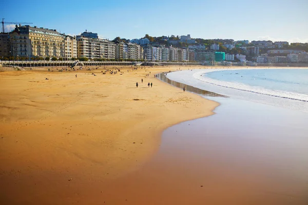 Scenic View Concha Beach San Sebastian Donostia Basque Country Spain —  Fotos de Stock