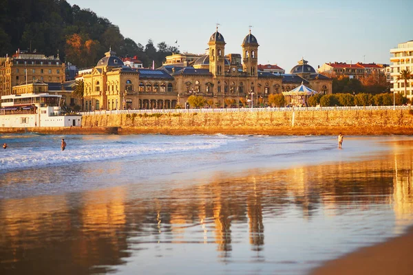 Scenic View Concha Beach San Sebastian Donostia Basque Country Spain — Stockfoto