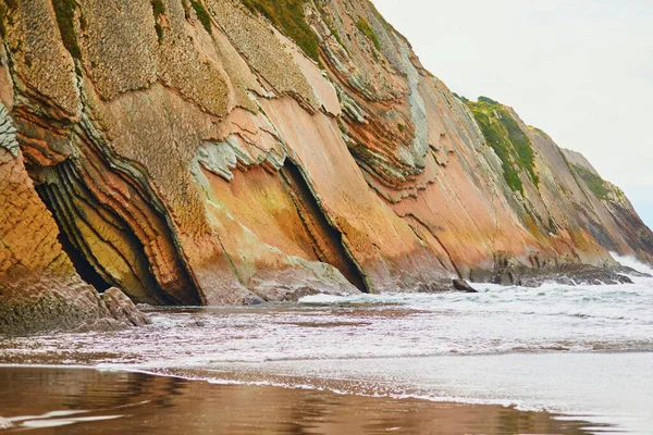 Famous Flysch Zumaia Basque Country Spain Flysch Sequence Sedimentary Rock — Zdjęcie stockowe