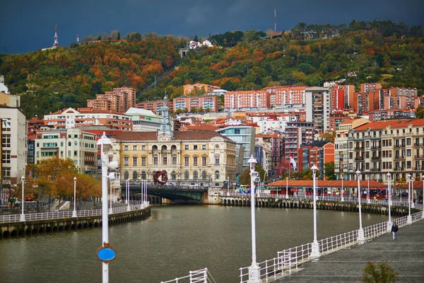 Bunte Gebäude Einer Straße Von Bilbao Baskenland Spanien — Stockfoto
