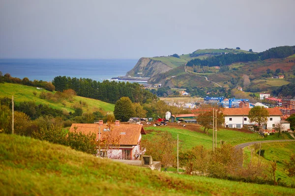 Aerial Scenic View Zumaia Village Basque Country Spain — Photo