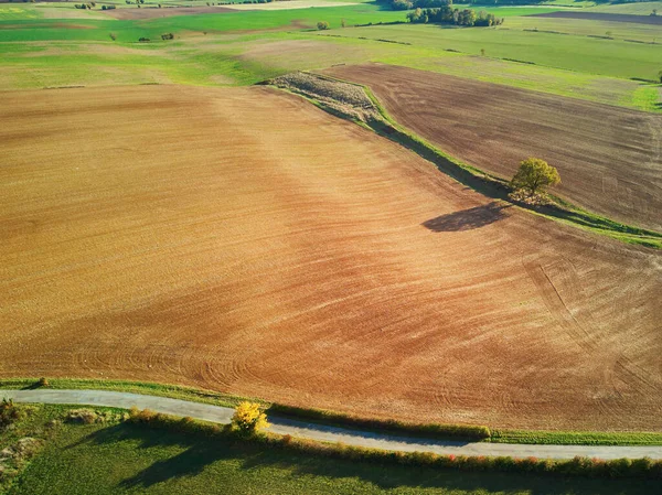 Flygfoto Över Betesmarker Och Jordbruksmark Frankrike Vacker Fransk Landsbygd Med — Stockfoto