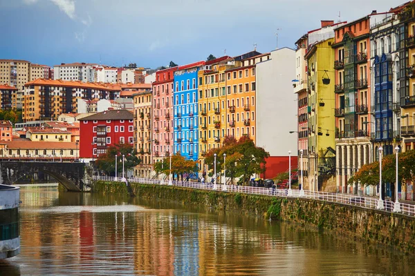 Colorful Buildings Street Bilbao Basque Country Spain — Foto Stock