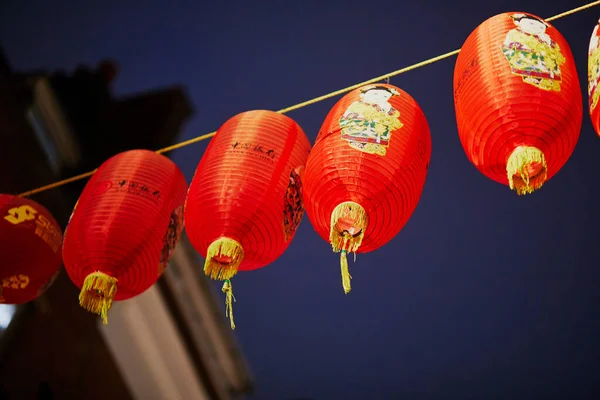 London United Kingdom November 2021 Red Paper Chinese Lanterns Chinatown — Stock Photo, Image