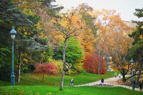 Scenic View Beautiful Montsouris Park Paris France Bright Fall Day — 스톡 사진