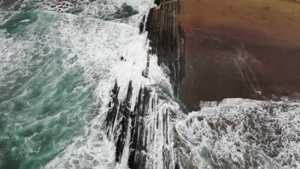 Aerial Drone View Famous Flysch Zumaia Basque Country Spain Flysch — Αρχείο Βίντεο