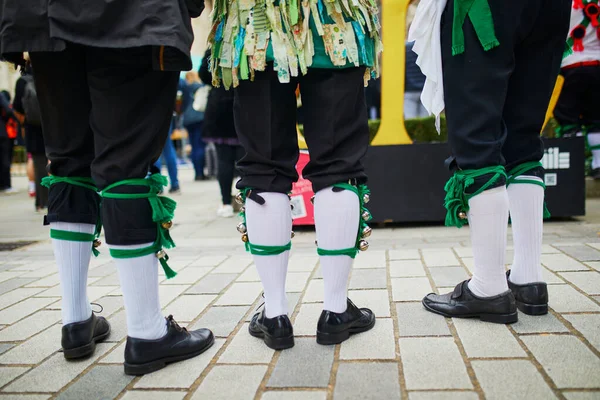 Closeup Men Legs Traditional Scottish Costumes — Stockfoto