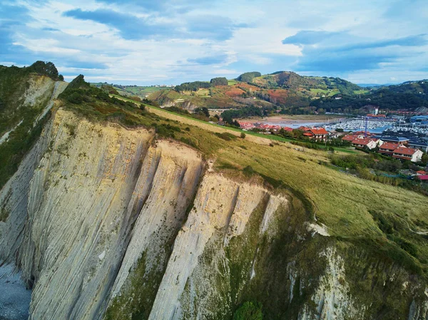 Aerial Drone View Famous Flysch Zumaia Basque Country Spain Flysch — Stock fotografie
