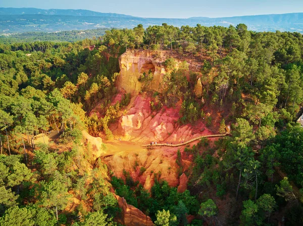 Aerial Drone View Famous Ochre Path Sentier Des Ocres French — Photo