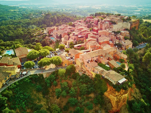 Aerial Scenic View Roussillon Provence France Roussillon Known Its Large — Foto Stock