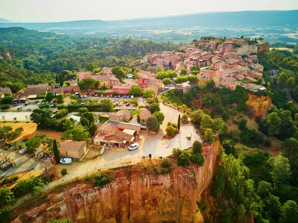 Aerial Scenic View Roussillon Provence France Roussillon Known Its Large — Fotografia de Stock