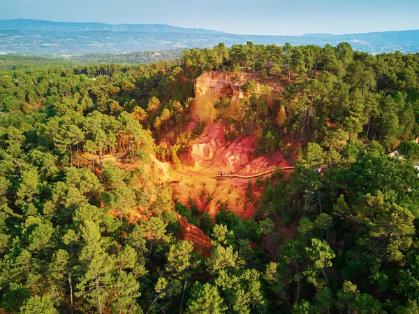 Aerial Drone View Famous Ochre Path Sentier Des Ocres French — ストック写真