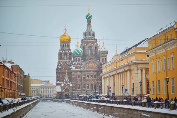 Сайнт Петербург Россия Января 2022 Сценический Вид Спасителя Пролитой Крови — стоковое фото