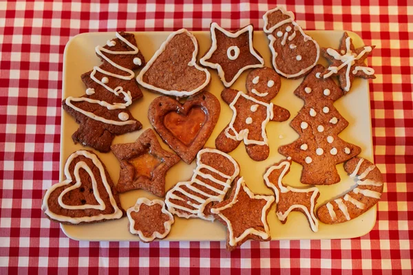 Handmade Ginger Bread Christmas Cookies Made Home Celebrating Winter Holidays — Stock Photo, Image