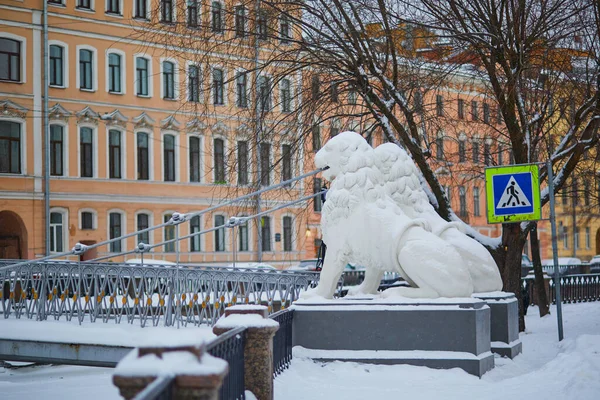 Saint Petersburg Rusya Soğuk Bir Kış Gününde Griboedov Kanal Setindeki — Stok fotoğraf