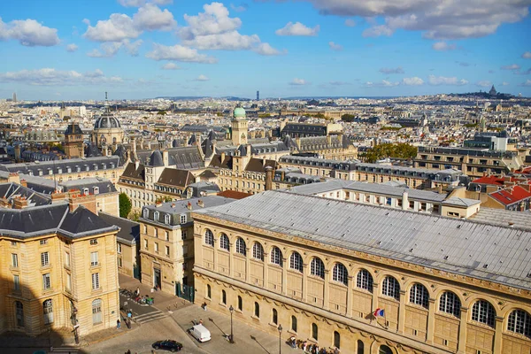 Malowniczy Paryski Krajobraz Miasta Widok Lotu Ptaka Uniwersytet Sorbonne Paryżu — Zdjęcie stockowe