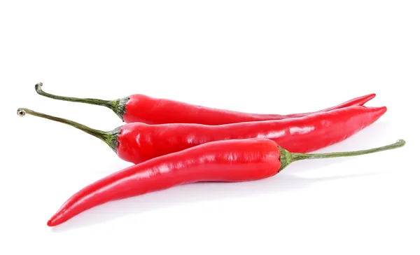 Tři červené papriky. — Stock fotografie