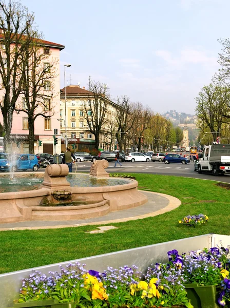 Fountain in Bergamo. — Stock Photo, Image