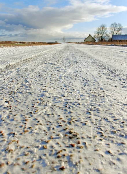 Strada innevata . — Foto Stock