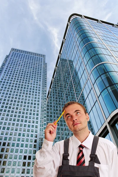 Building and businessman.. Royalty Free Stock Photos