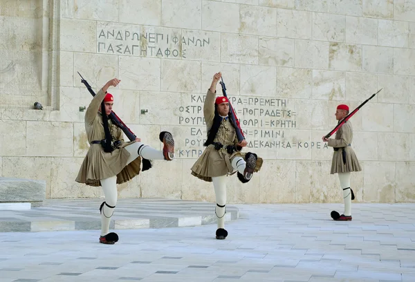 Grecki Gwardii prezydenckiej zmiany. — Zdjęcie stockowe