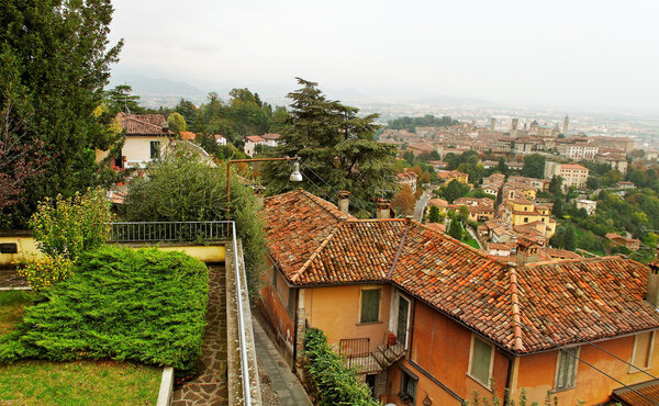 View to the Bergamo town.
