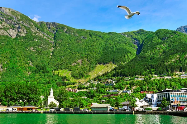 Town at the fjord. — Stock Photo, Image