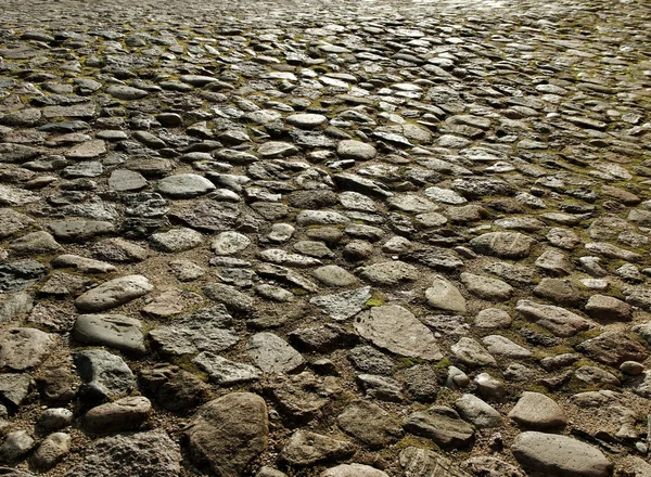 Cobbled road.