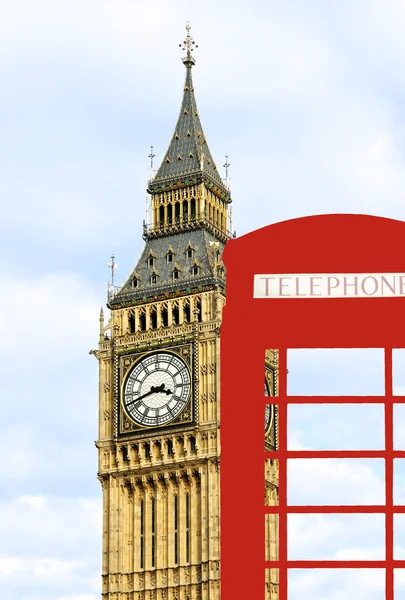 Big Ben und Telefonzelle. — Stockfoto