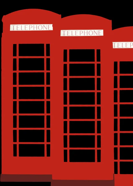 Rote Telefonzellen. — Stockfoto