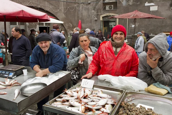 Fish market in Catania, Italy. — Stock Photo, Image